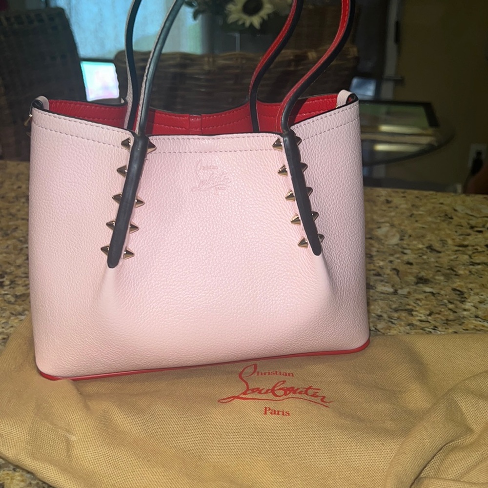 Light pink Cabarock Louboutin mini tote